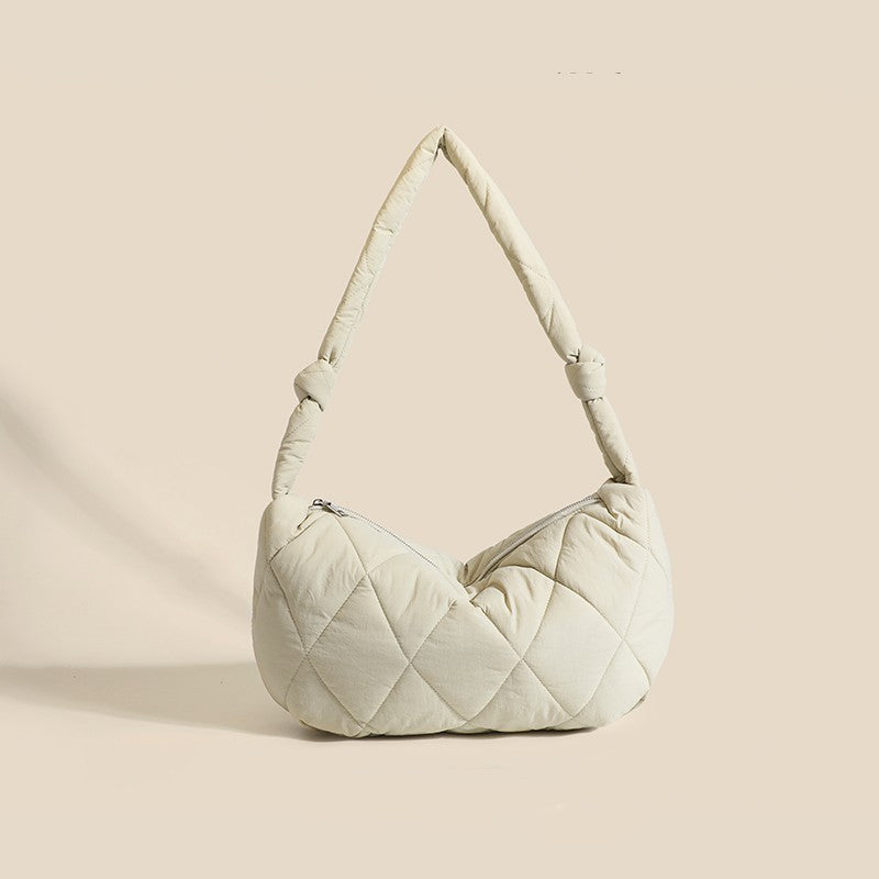 Sac à boulettes en duvet de coton, sac à bandoulière en losange sous les bras