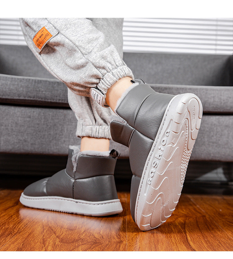 Chaussures à pain chaudes doublées de polaire d'hiver chaussures montantes en cuir décontractées pour hommes