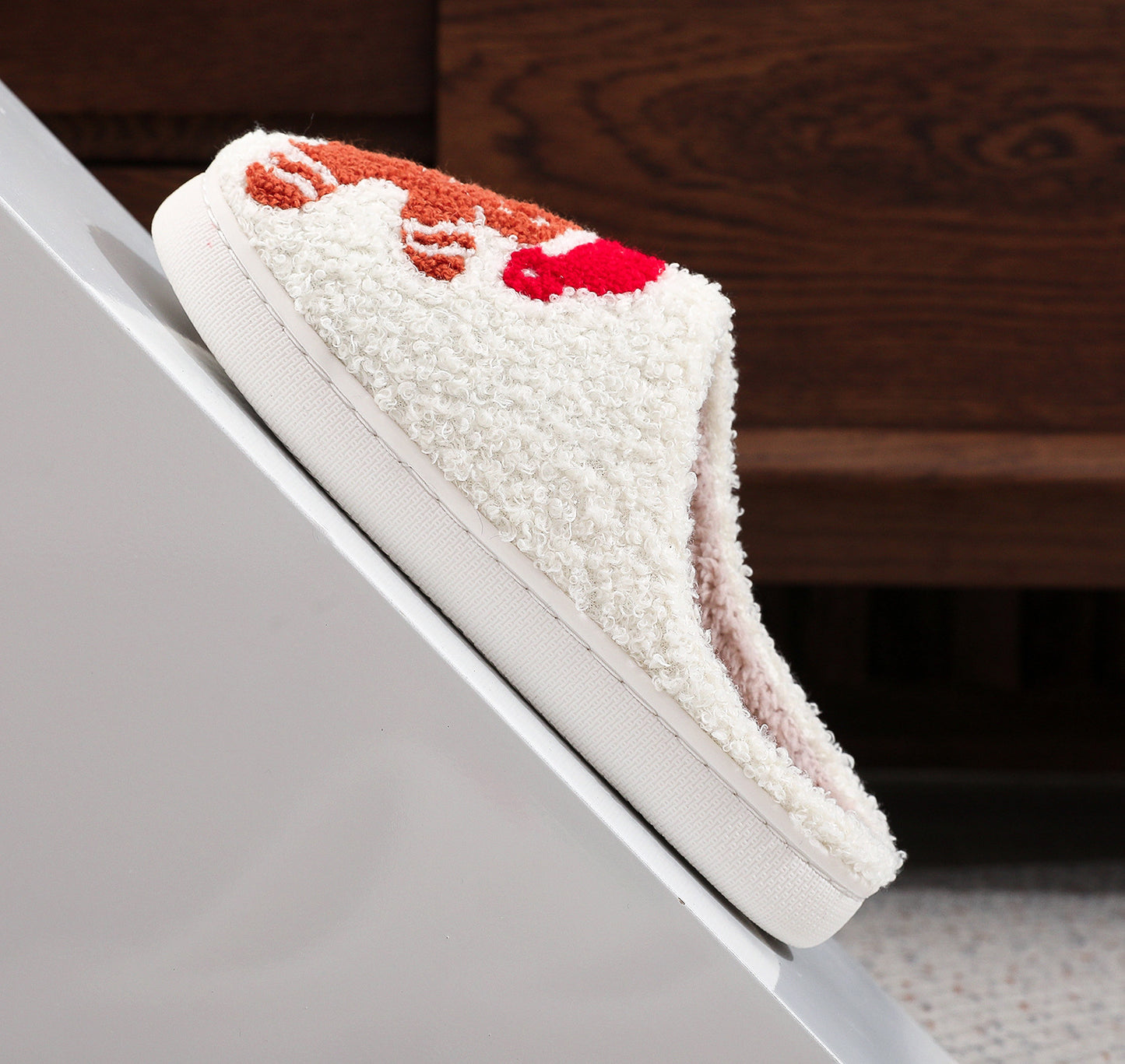 Pantoufles de noël en coton pour homme en pain d'épices, pour la maison et l'hiver