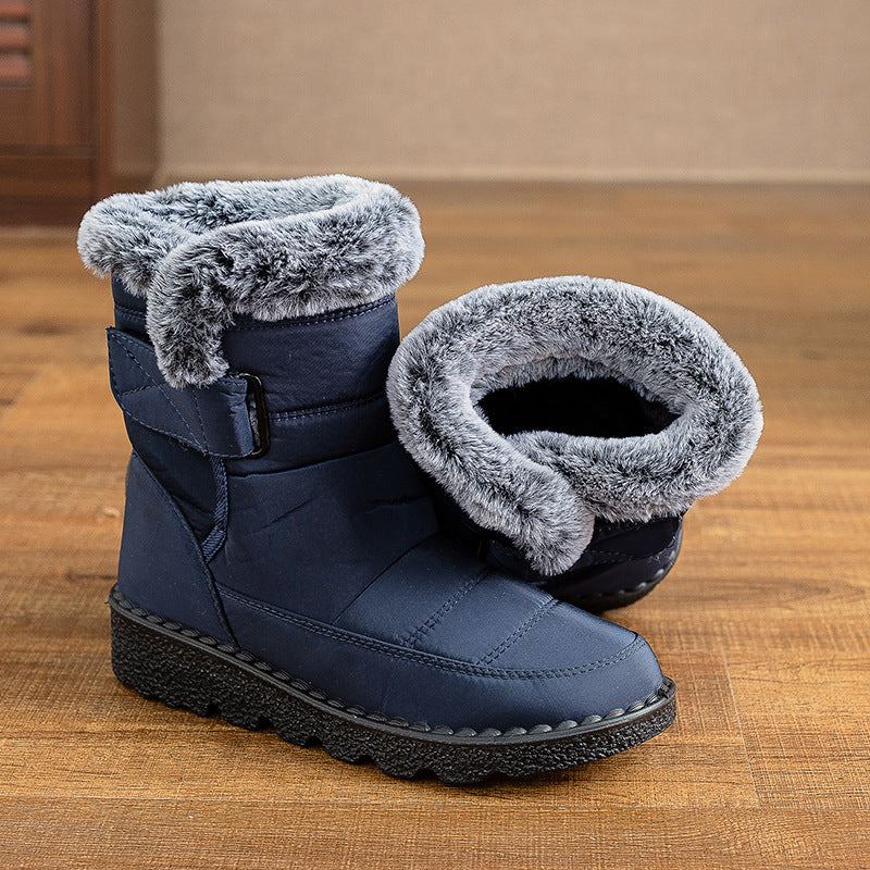 Bottes matelassées en coton thermique plus épaisses doublées de polaire de neige de grande taille
