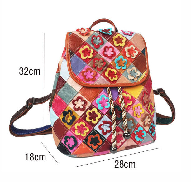 Costura rombo retro bolso de mujer mochila de cuero mochila