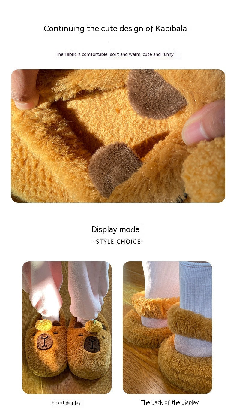 Stabilité émotionnelle Capybara peluche pantoufles hiver maison