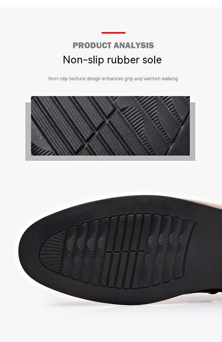 Zapatos de cuero de tacón bajo con traje nuevo para hombre