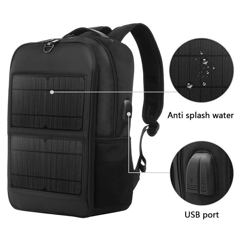 Mochila de carga solar de nailon impermeable para hombre, deportes, ocio, senderismo