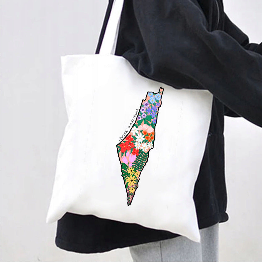 Sac à bandoulière en toile imprimée domestique simple