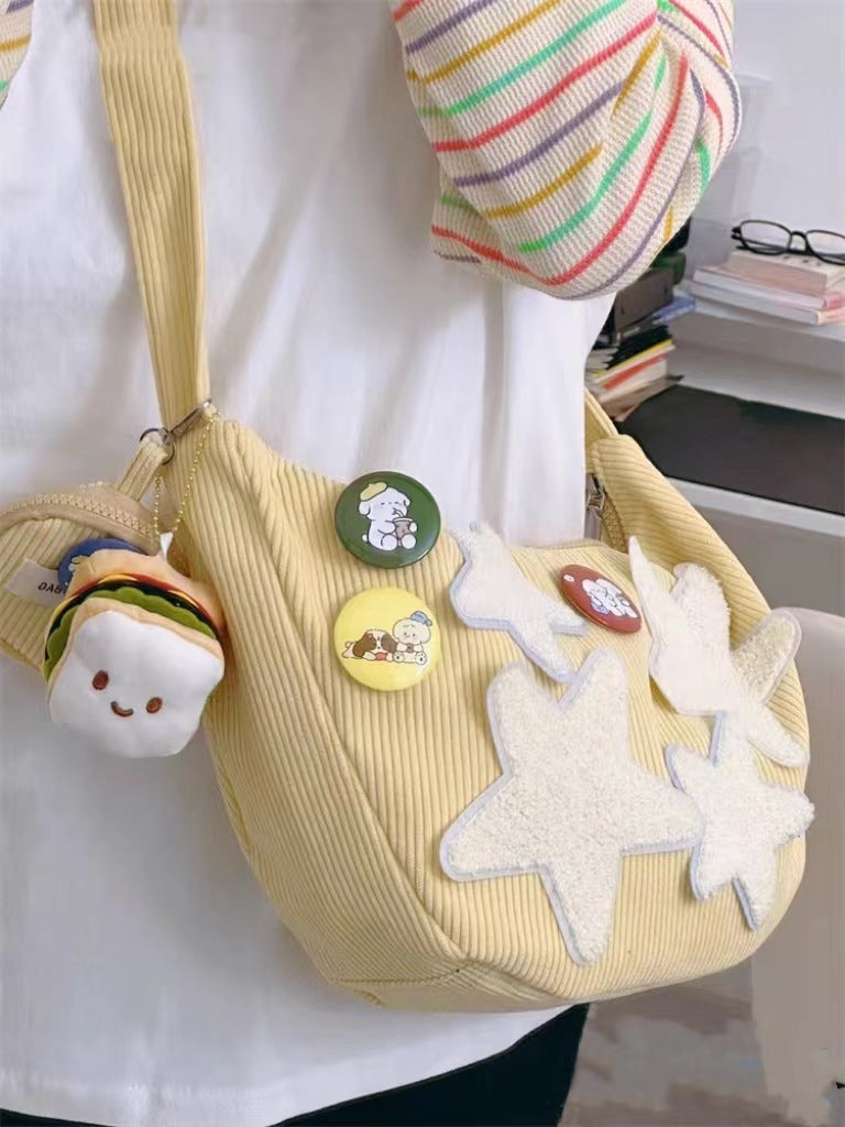 Bolso de pana para mujer, sencillo, combina con todo, informal, Retro