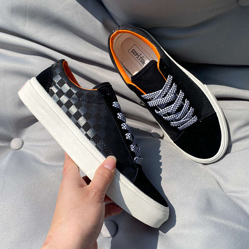 Chaussures basses classiques à carreaux Black Warrior High Street Canvas