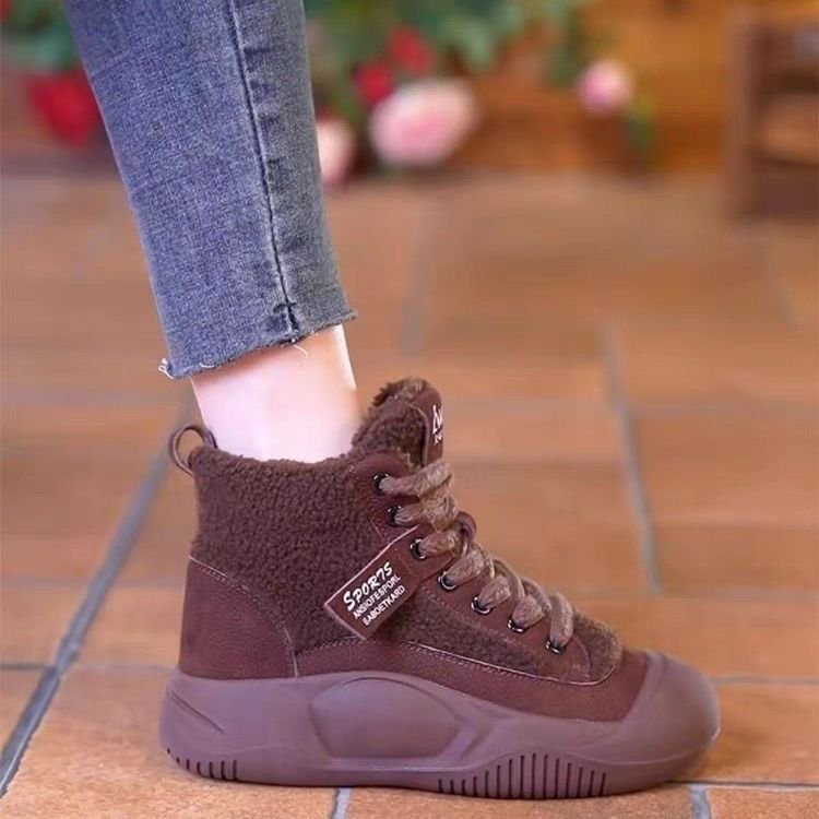 Bottes de neige pour femmes, doublées en polaire, rembourrées, maintien au chaud, hiver