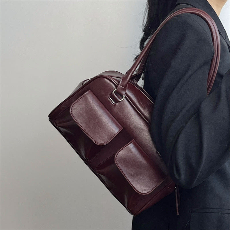 Bolso de hombro retro de gran capacidad para viajeros, bolso de hombro que combina con todo a la moda