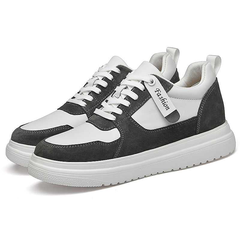 Chaussures en cuir de veau à semelle intérieure augmentant la hauteur, respirantes