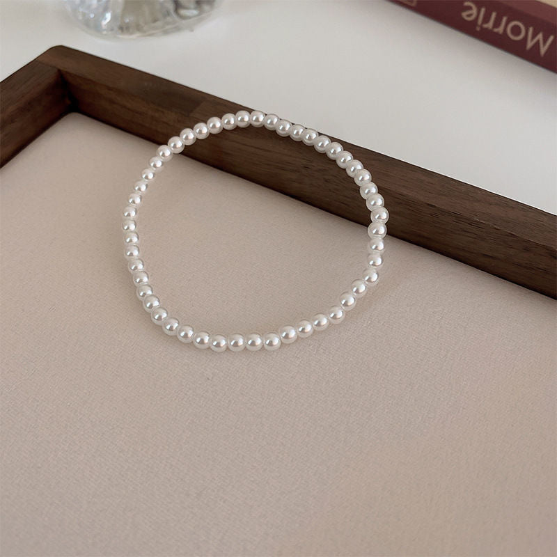 French Retro Simple Pearl Stretch Bracelet