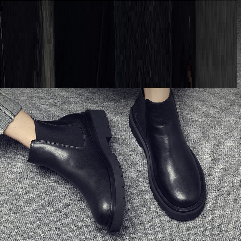 Botas Chelsea para hombre Zapatos de cuero para ropa de trabajo de caña alta