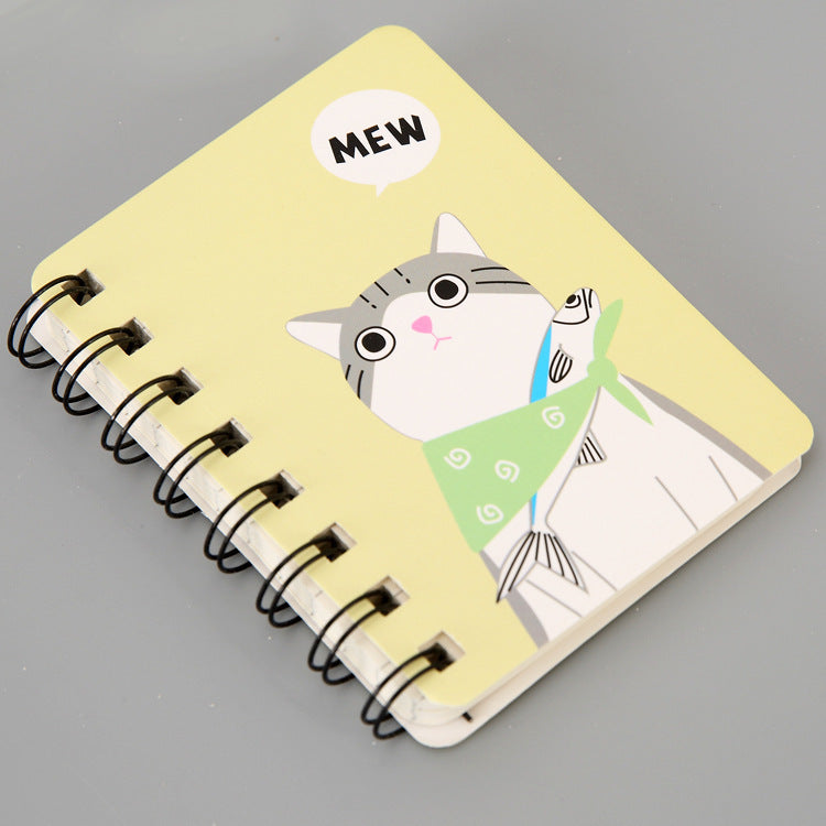 Petit carnet de notes épais et mignon à petite bobine, dessin animé