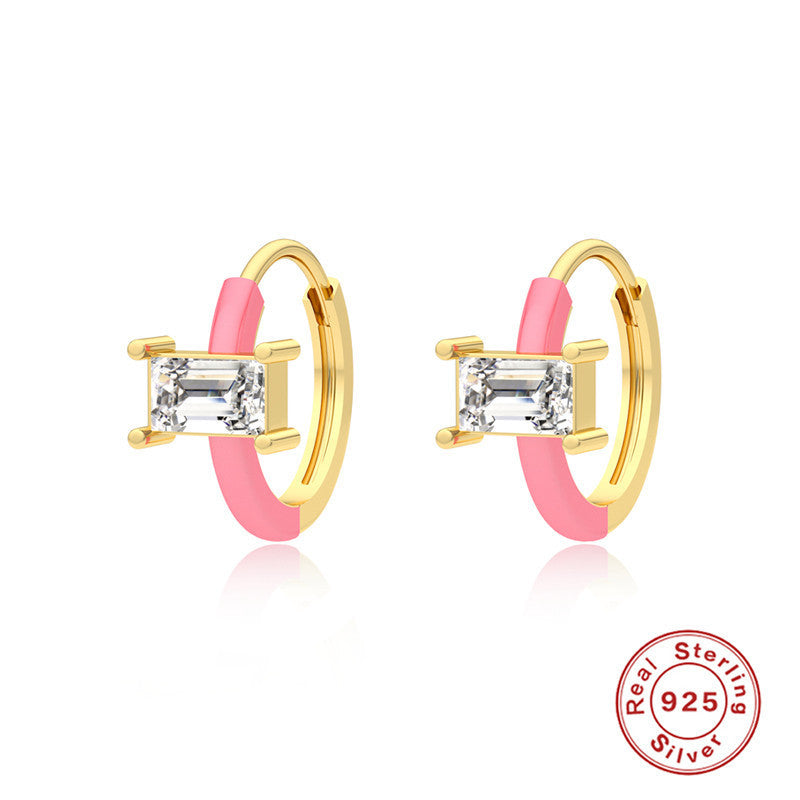 Boucles d'oreilles en argent sterling S925 avec clip d'oreille en strass