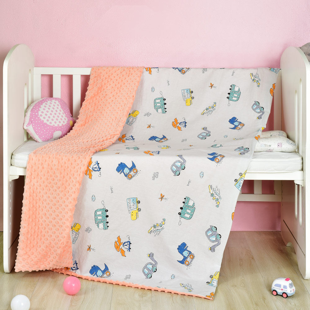 Couverture bébé dessin animé en coton, couverture pois confort bébé