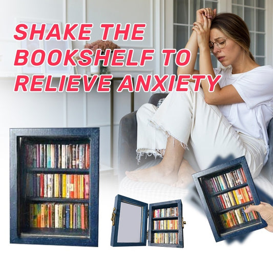 Secouez l'anxiété Bibliothèque Mini Anti-Anxiété Bibliothèque Ornement Pour Décor De Bureau Anti-Stress Bibliothèque En Bois Cadeau D'anniversaire