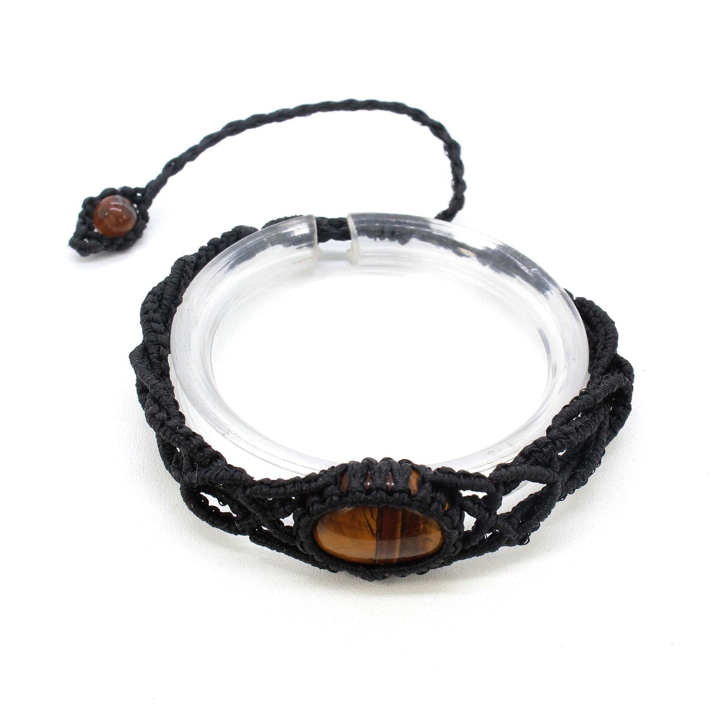Pulsera tejida hecha a mano con forma de Dan de cristal Natural, pulsera ajustable de estilo étnico