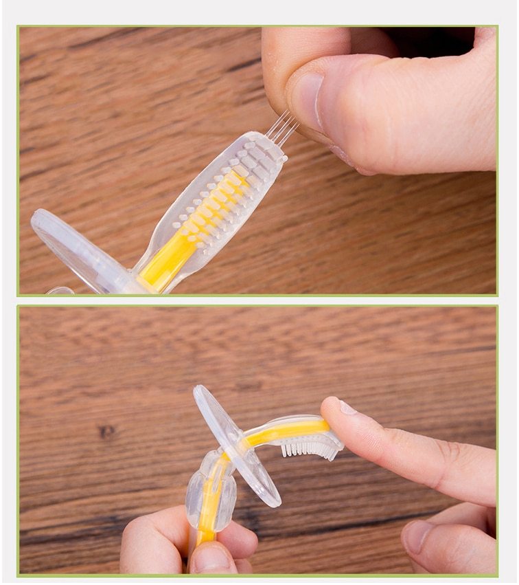 Brosse à dents en Silicone pour bébé, anneau de dentition pour enfants, outil d'entraînement, masseur transparent