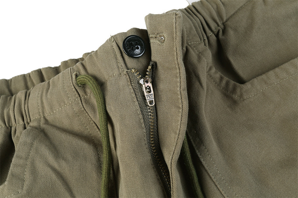 American Japanese Pleated Casual Pants Ankle Drawstring Sports Trousers