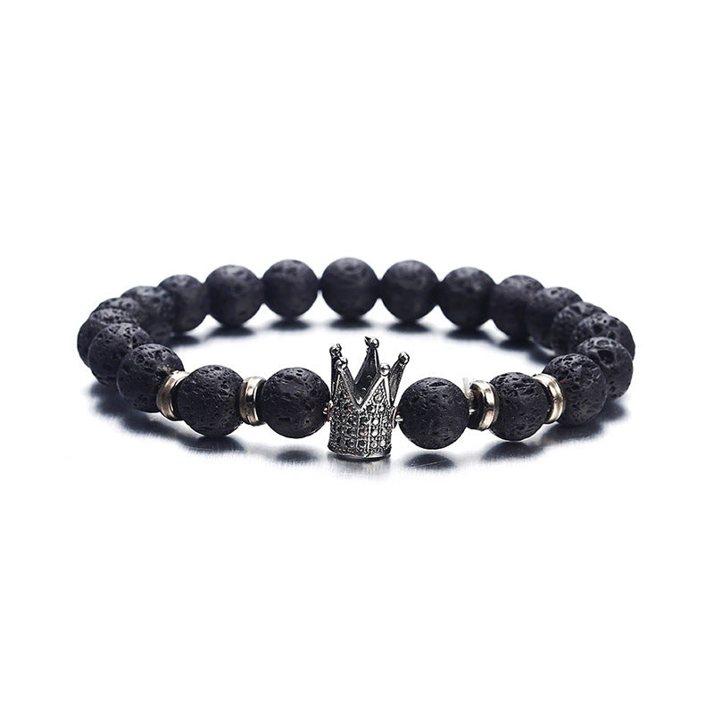 Bracelet en pierre volcanique d'agate naturelle