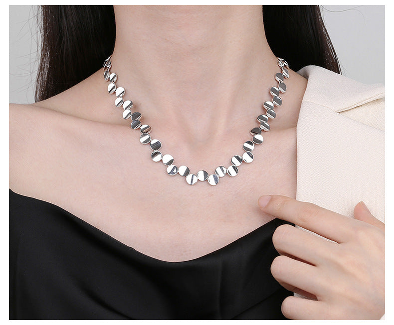 S925 Sterling Silver Vintage Distressed Creative Necklace Bracelet