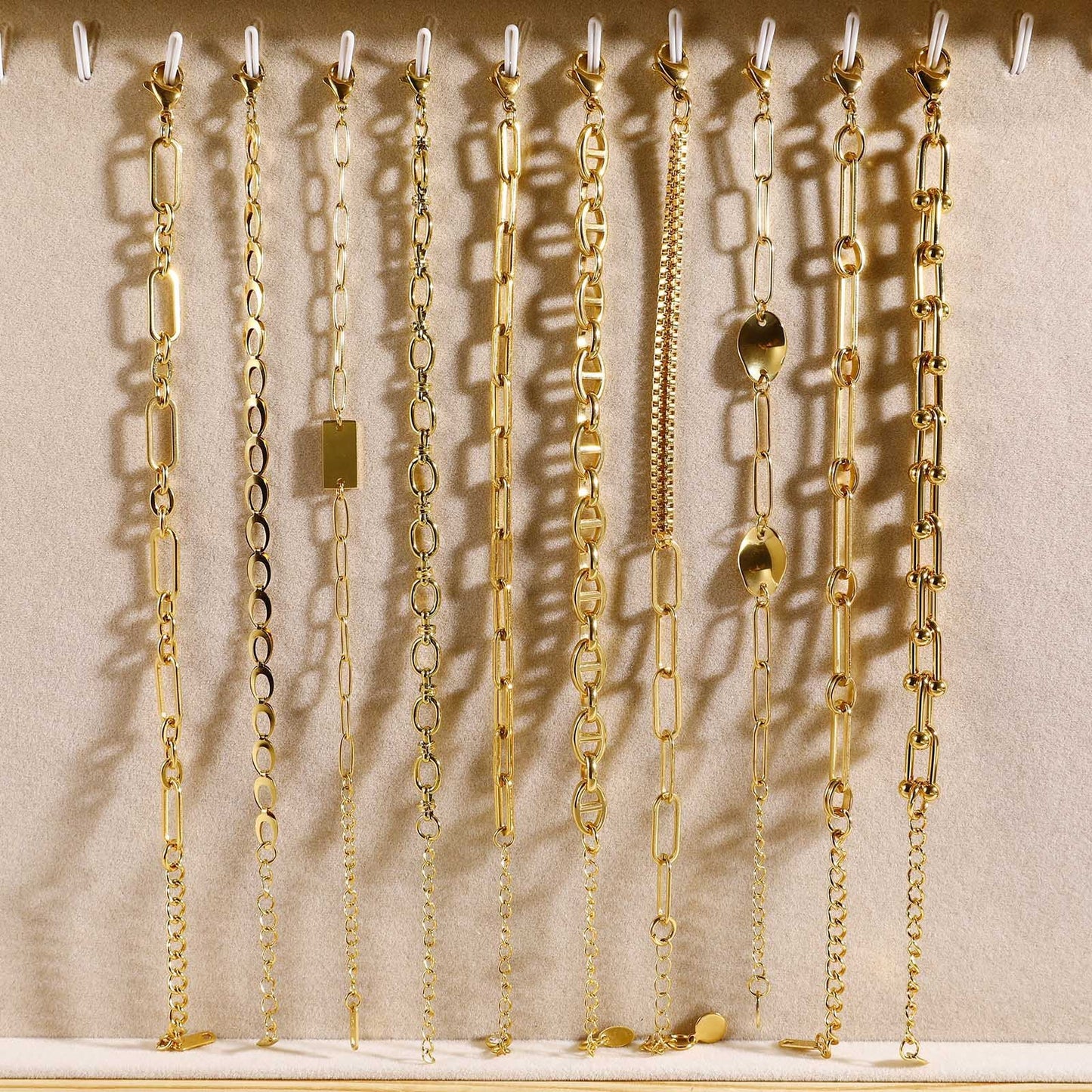 Ornament Extended Stainless Steel Bracelet Gold