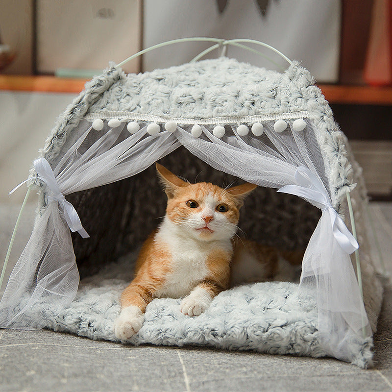 Cama para mascotas semicerrada