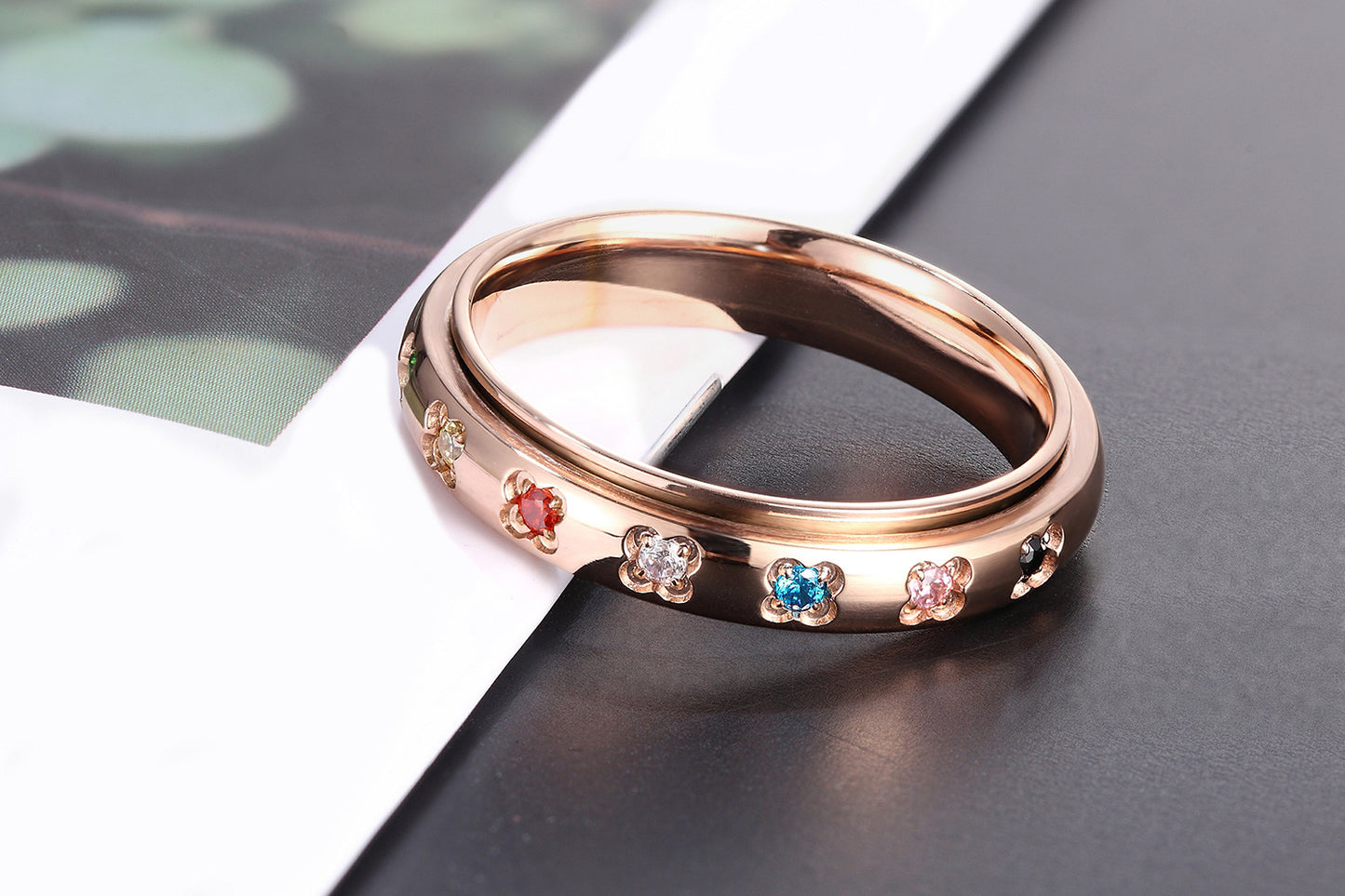 Fashion Titanium Steel Can Be Rotatable Ring
