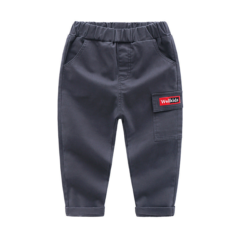 Pantalon décontracté pieds slim en coton pour enfants