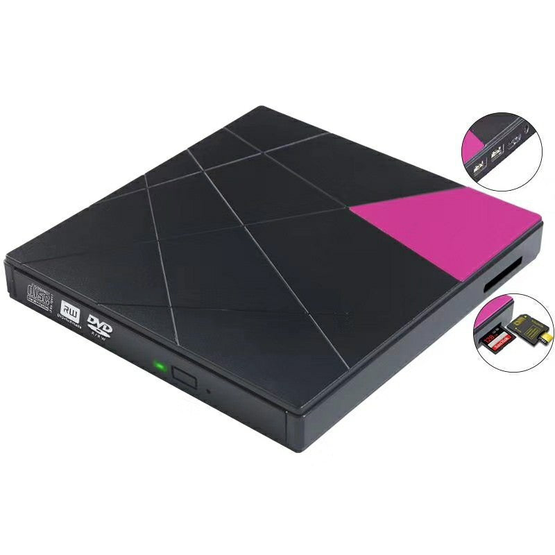 La grabadora de DVD externa USB viene con un lector de tarjetas