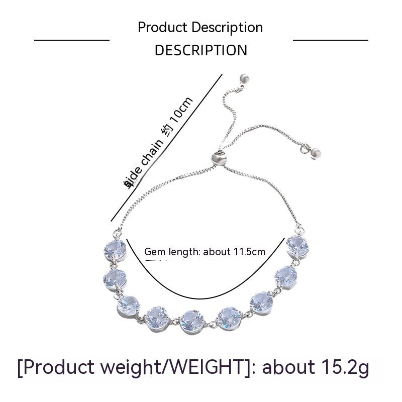 Pulsera de circonita refinada ajustable extraíble para mujer