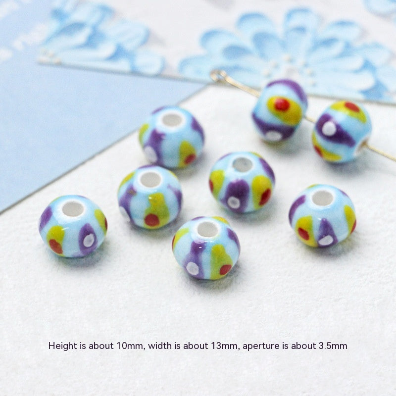 Série bleue en céramique japonaise dispersée, bricolage, collier de perles fait à la main, Bracelet, matériel de perles d'espacement