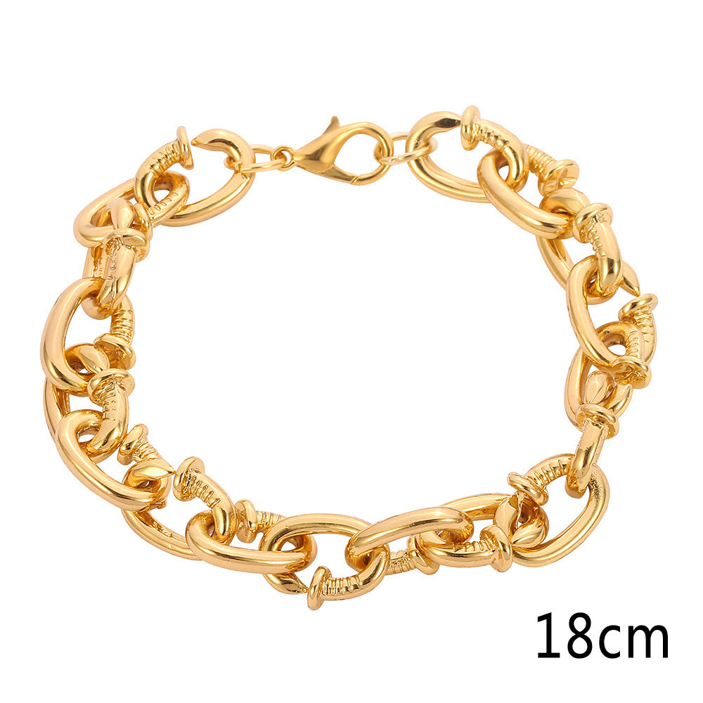 Bracelet pour hommes, tendance Hip Hop, accessoires de Rap, personnalité des ongles, boîte de nuit, exagéré