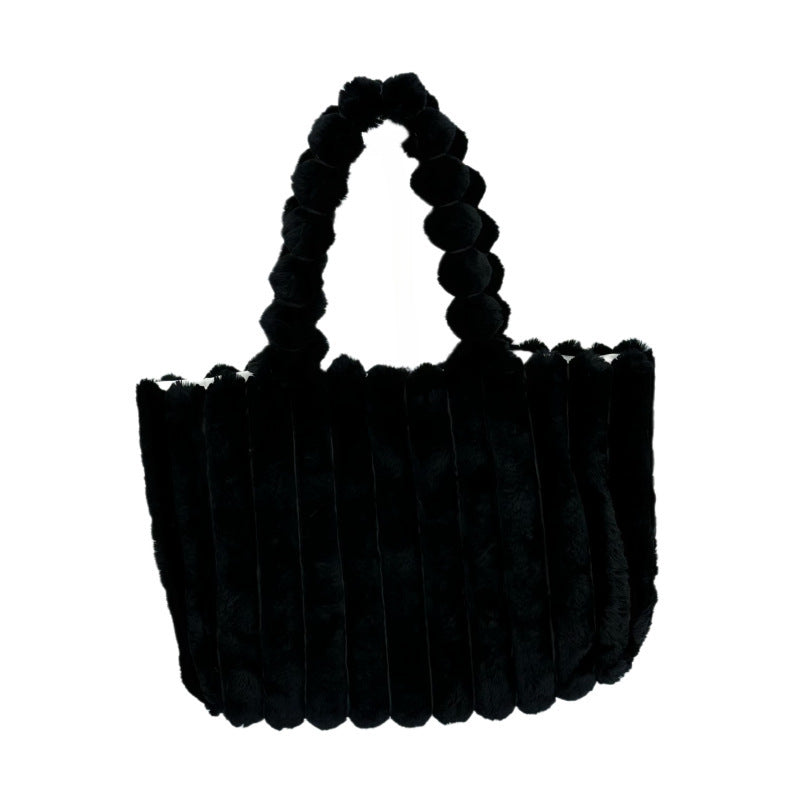 Sac en fourrure assorti à la mode pour femmes
