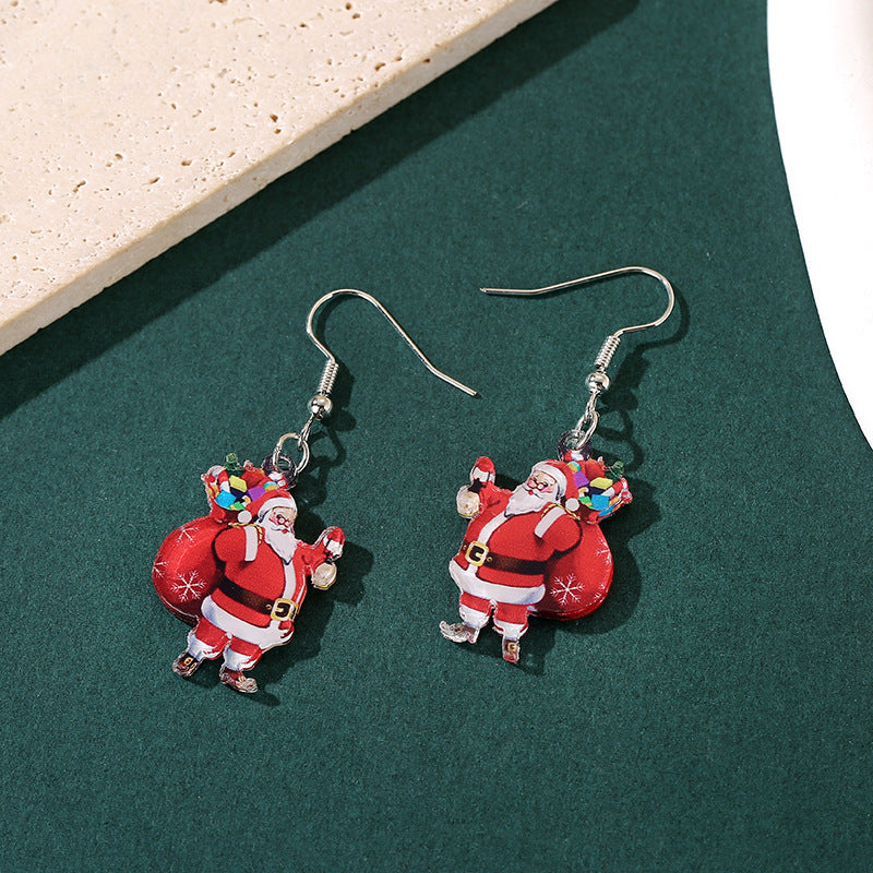 Cartoon Cute Santa Claus Acrylic Earrings