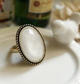 Vintage Oval Flower Gemstone Ring For Women