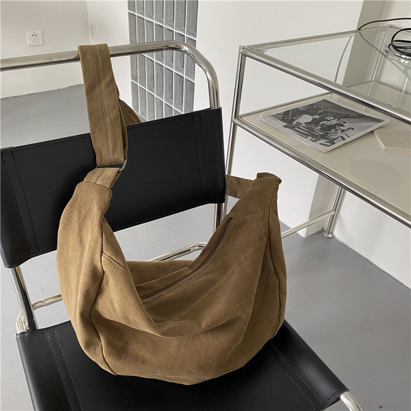 Retro Hong Kong Style Crossbody Tote Bag Large Capacity