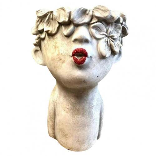 Pots de fleurs en résine, visages de jardin, décoration de maison