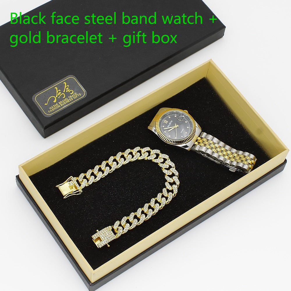 Montre-bracelet lunettes nouvelle montre pour hommes affaires commerce extérieur lunettes de soleil montre boîte-cadeau costume