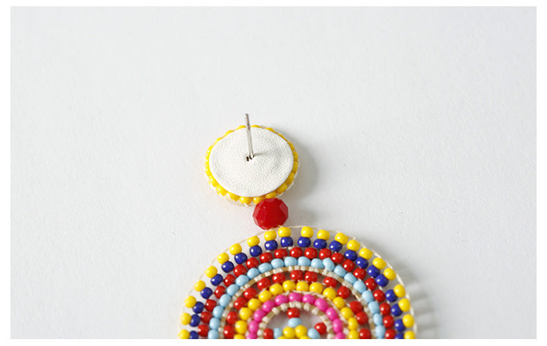 Pendientes de cuentas tejidos a mano, ligeros, de estilo étnico retro