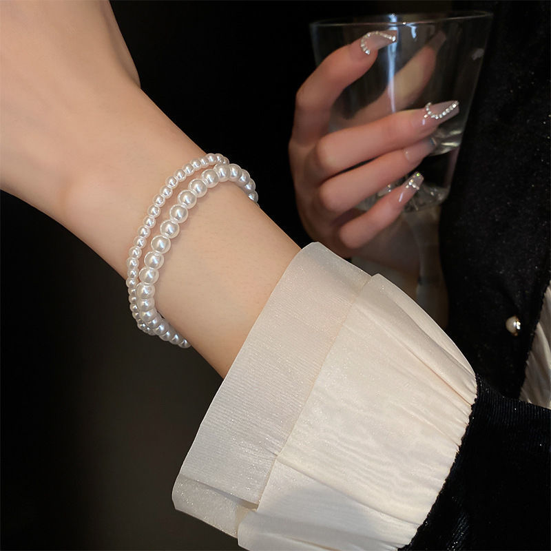 French Retro Simple Pearl Stretch Bracelet