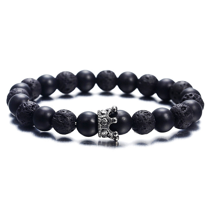 Bracelet en pierre volcanique d'agate naturelle