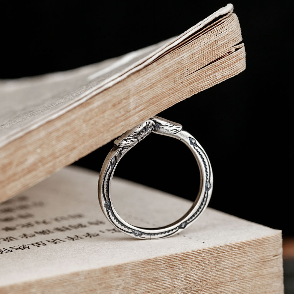 925 Sterling Silver Double-headed Adjustable Ring