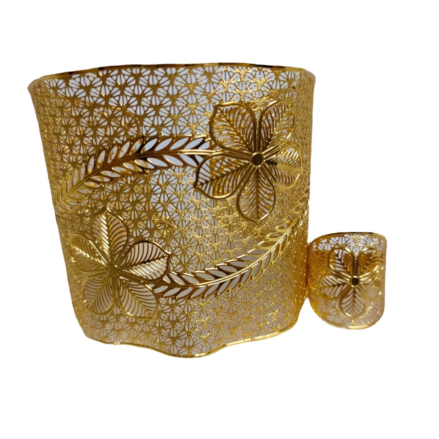 Bracelet Ouvert Femme Large Imitation Cuivre Plaqué Or
