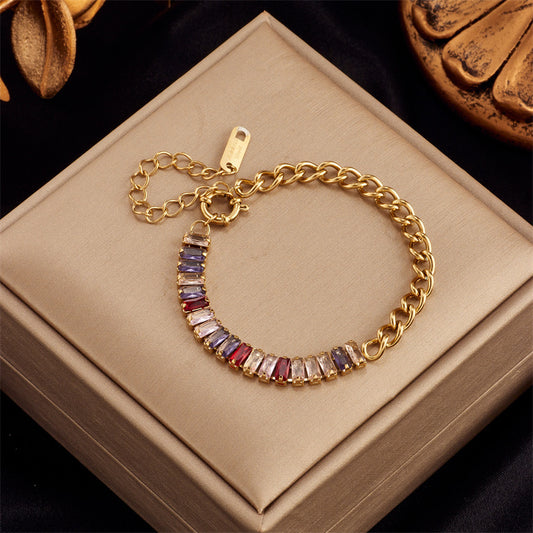 Women's Fashion Special-interest Simple Long Gang Drill Bracelet