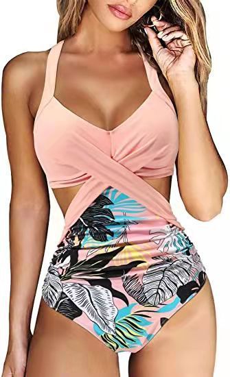 Maillots de bain pour femmes bikini fendu multicolore