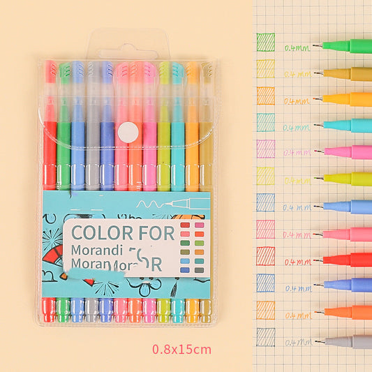 Conjunto para que los estudiantes tomen notas con bolígrafos de colores retro coreanos