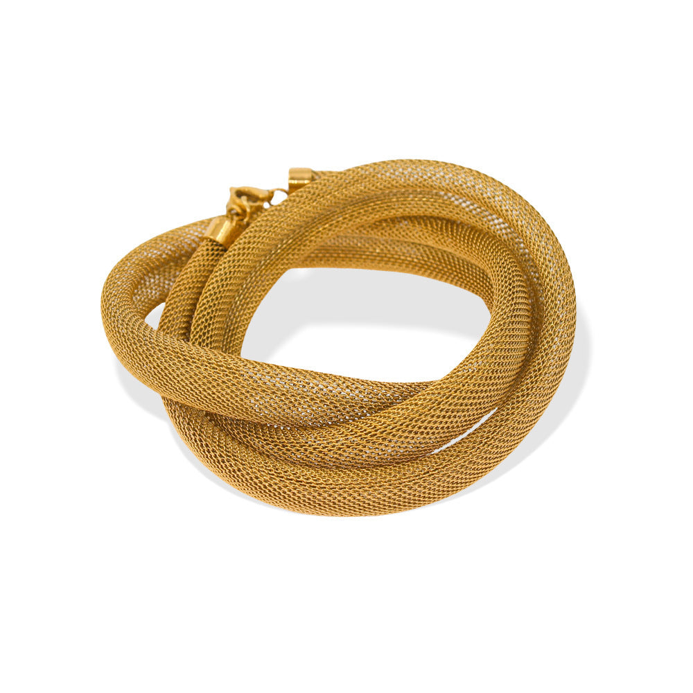 Bracelet double à enroulement en métal