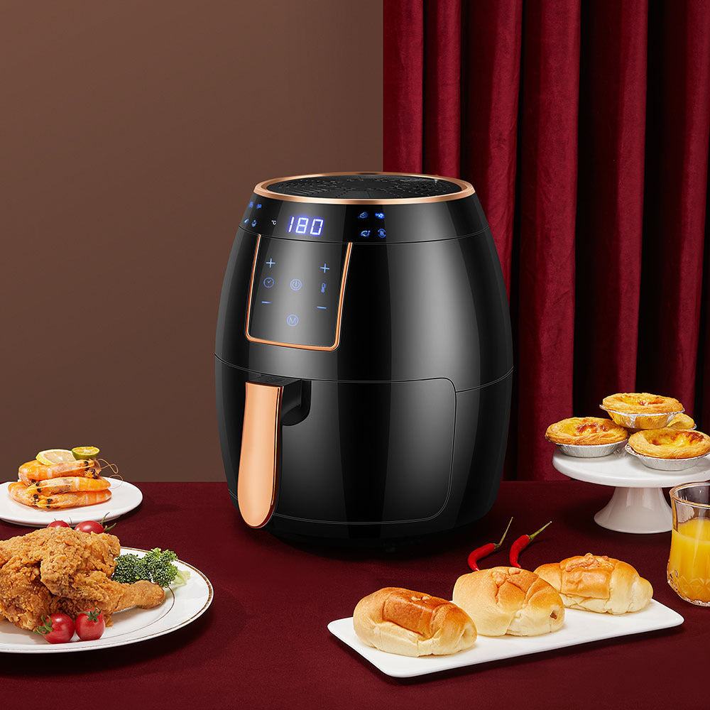 Freidora de aire transfronteriza estándar de EE. UU., 5,5 L, pantalla táctil, freidora automática, sartén profunda, máquina de patatas fritas, Airfryer