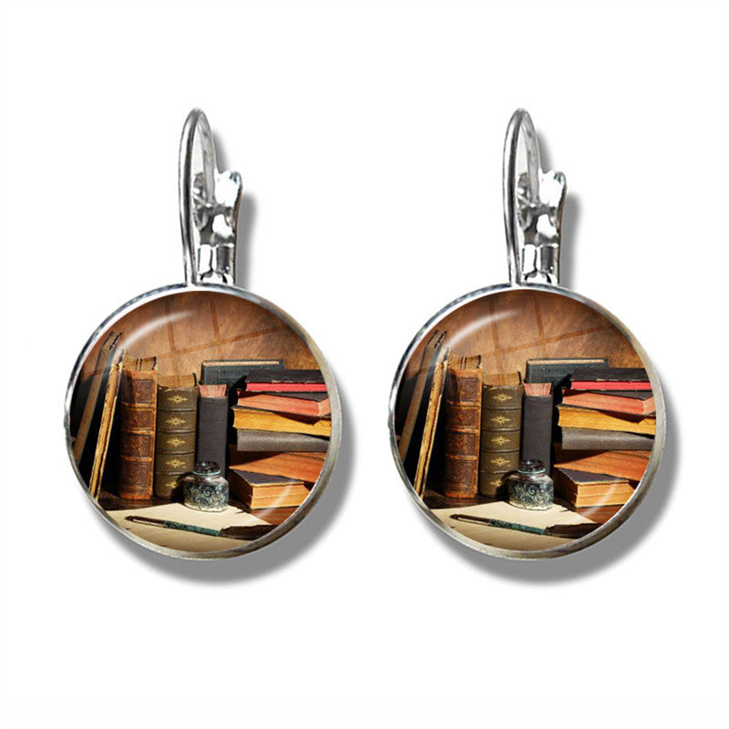 Women's Fashion Retro Book Photo Earrings